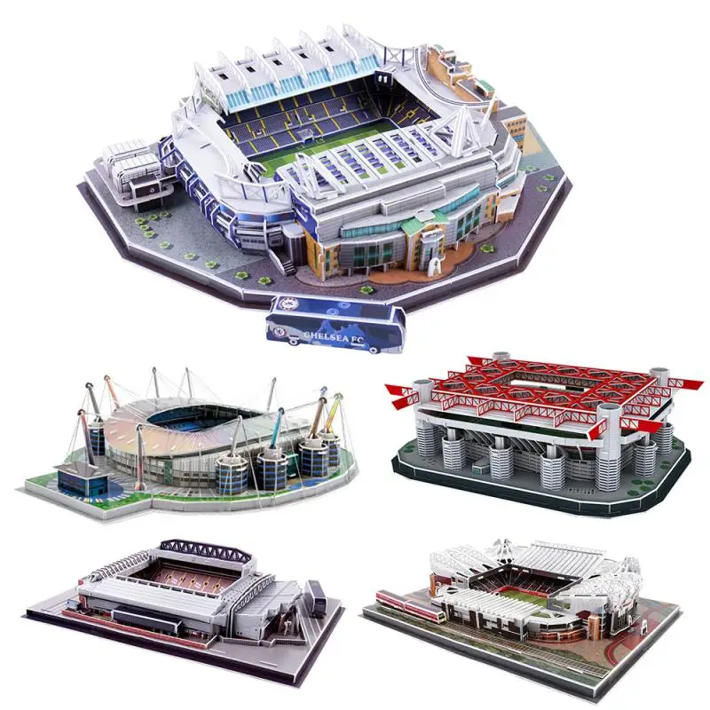

Jigsaw DIY 3D Puzzle World Football Stadium DIY Toys For Children European Soccer Playground Assembled Building Model