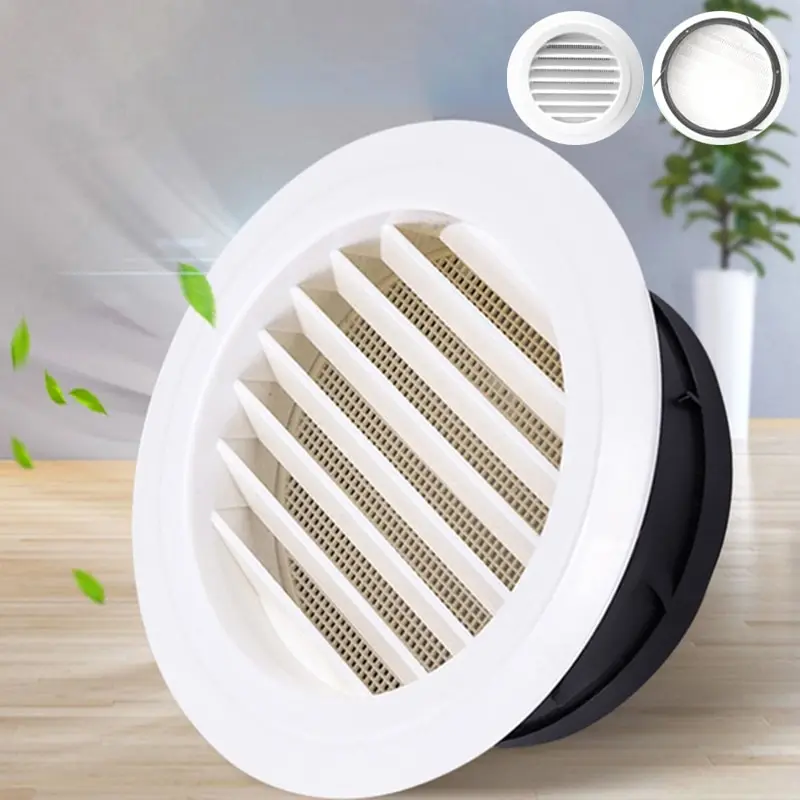 

Exterior Wall Air Vent Grille Plastic Round Air Exhaust Vent Grille Ducting