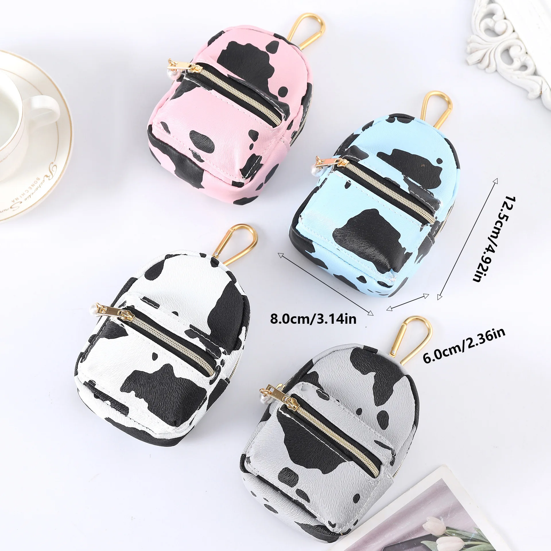 Printed Cow Pattern Key Bag 2023 Summer New Product Personalized Women'S Daily Change Storage Bag