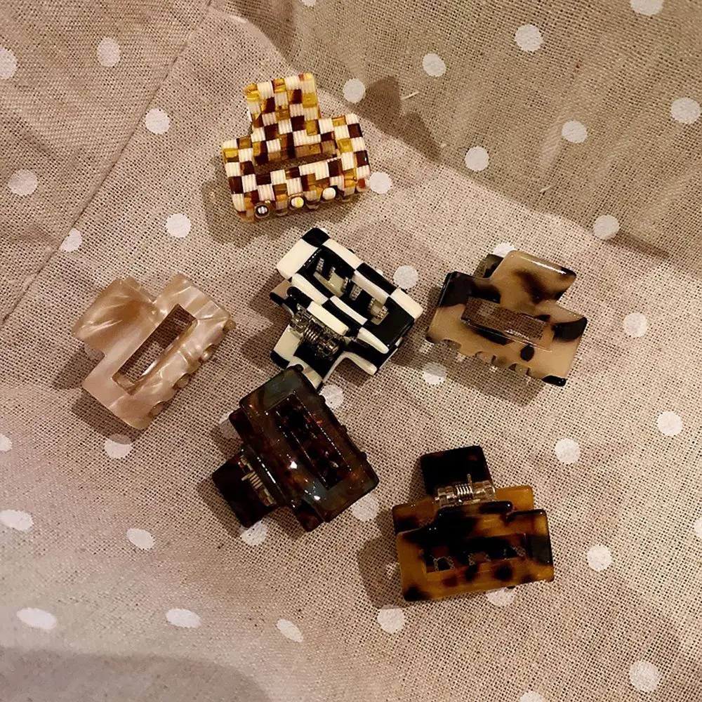 

Trendy Fashion Chessboard Elegant Square Japanese Small Hair Claw Female Hairpin Korean Style Hair Clip Headwear