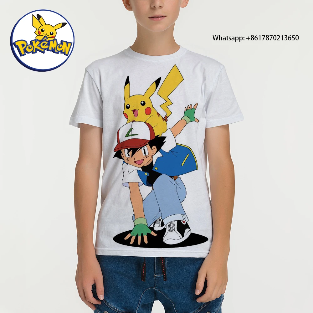 

3D boys graphic T-shirt clothing pocket monster T-shirt summer casual O-neck short-sleeve T-shirt pocket monster 4-14 years old