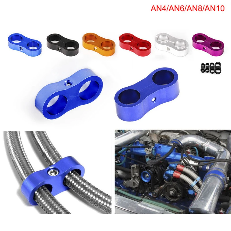 

Universal aluminum AN4 AN6 AN8 AN10 Billet Oil Fuel Water Hose Tube Seprator Divider Clamp line separator Kit