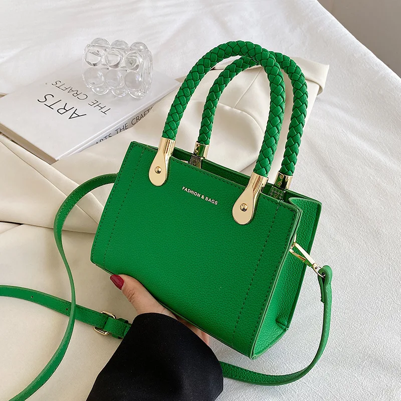 

Сумка кросс-боди Женская из экокожи, модный саквояж на плечо с плетеными ручками, Роскошный дизайнерский, тренд Лето 2022