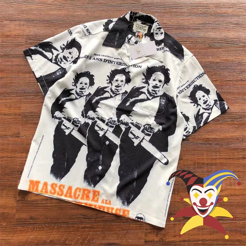 

2023ss WACKO MARIA Shirt Men Women Fashion Casual Couple Beach Short Sleeve
