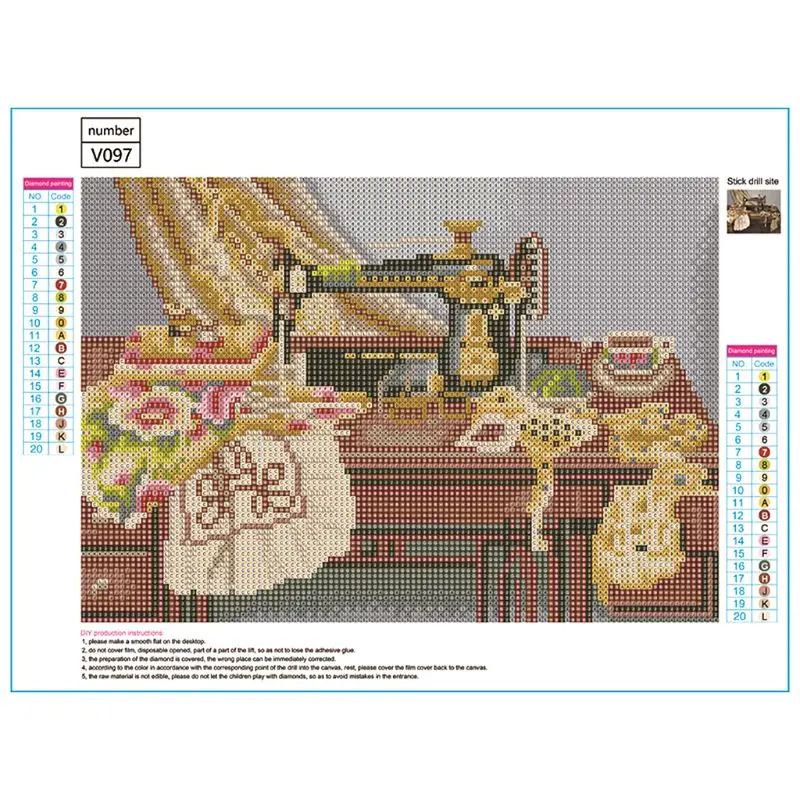 Швейная машина 5D сделай сам круглая алмазная живопись искусственная рукоделие