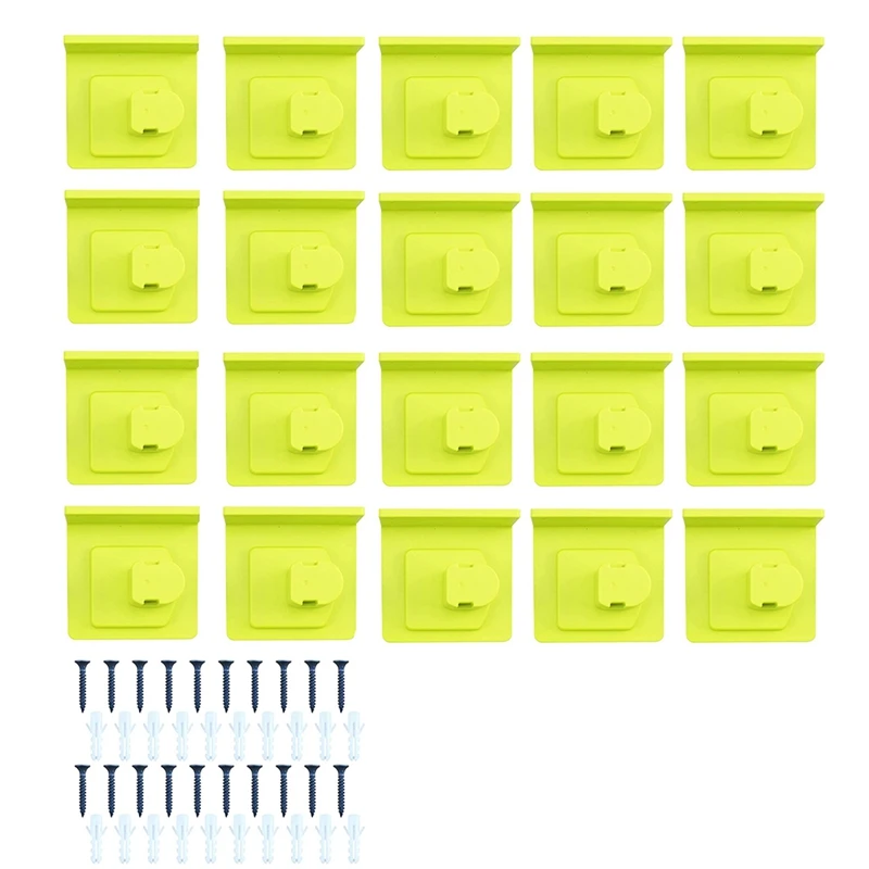 Tool Holder Dock Mount Fit For Ryobi 18V Tool Holder Dock Hanger With 80 Screws, Tools Drill Mount Holder, 20 Packs