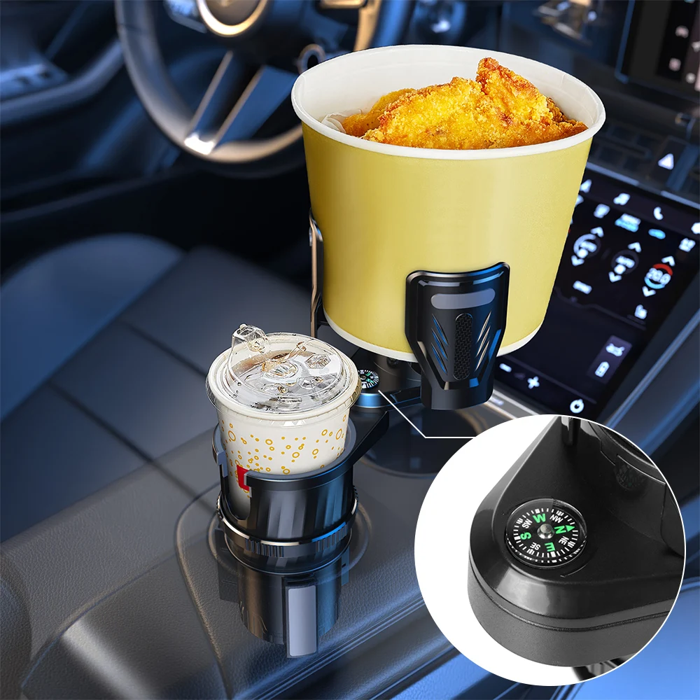 

Органайзер для солнцезащитных очков и телефона, автомобильный держатель для чашки, вращающийся удлинитель, стойка 2 в 1, вставка с компасом, ...