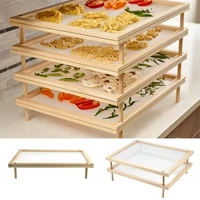 wood pasta drying rack with net dehydrated reliable polished wooden food dryer stackable detachable air circulation open fruit s