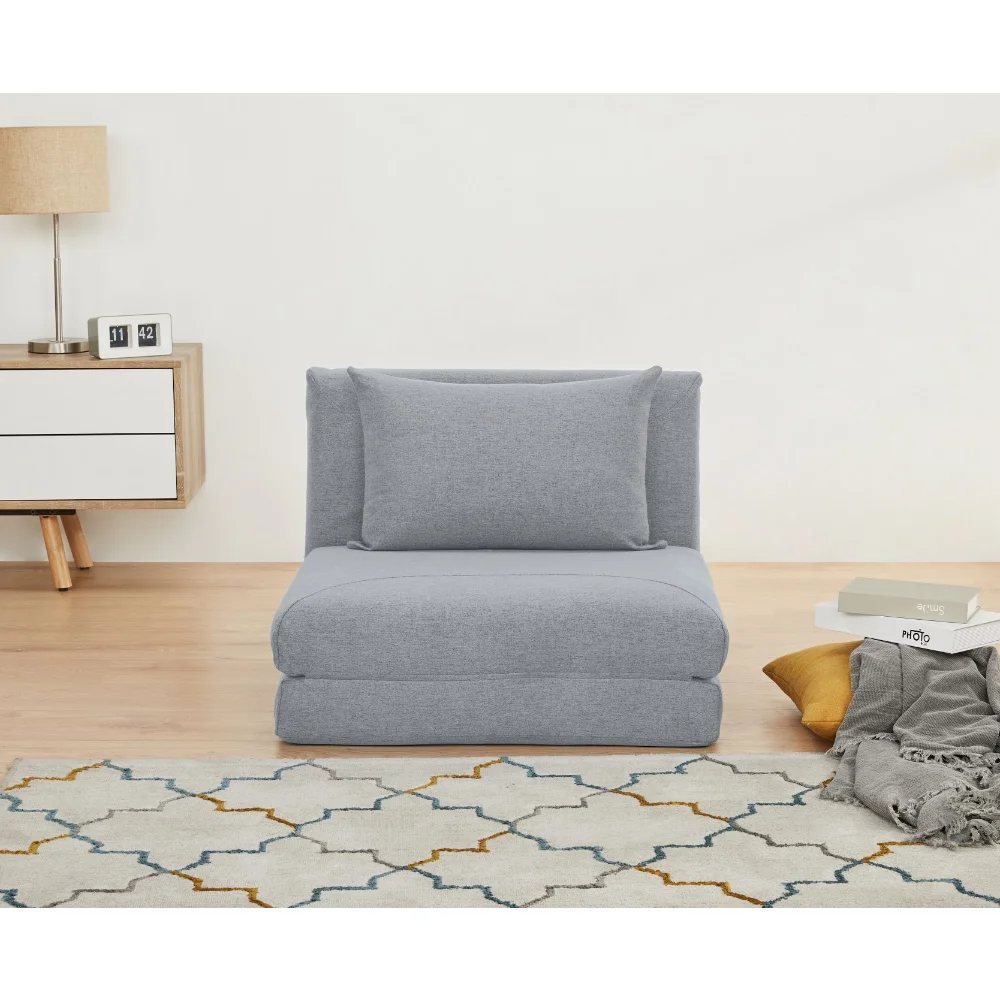 

Santa Futon Convertible Chair, Light Gray