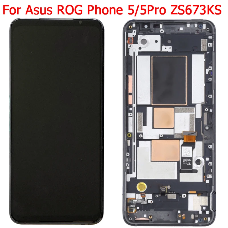 

Original Amoled For Asus ROG Phone 5 ROG5 Pro ZS673KS Display LCD Screen With Frame 6.78" ROG Phone 5 Ultimate I005DA LCD