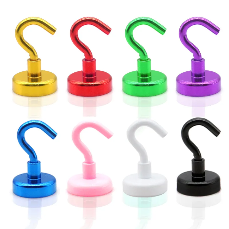

2pcs Strong Neodymium Magnetic Hooks Strong Load-bearing Diameter Magnets Quick Hook For Home Kitchen Workplace etc