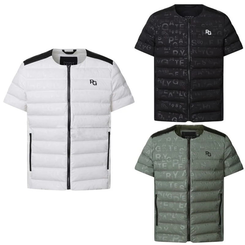 

2022 PG New Golf Jacket Outdoor Windbreak Goose Down Short Sleeve Waistcoat Fashion Warm Sport Coat