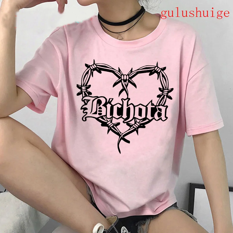 Женская Винтажная футболка с коротким рукавом круглым вырезом