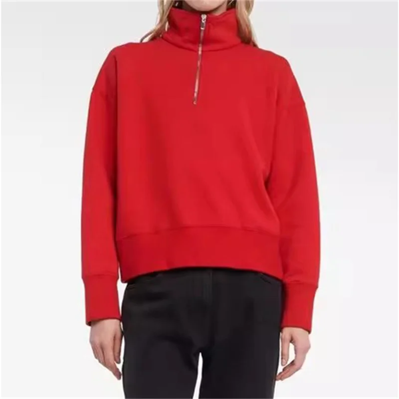 Женские толстовки 2024 осенняя новинка облегающий женский топ с высоким воротом и