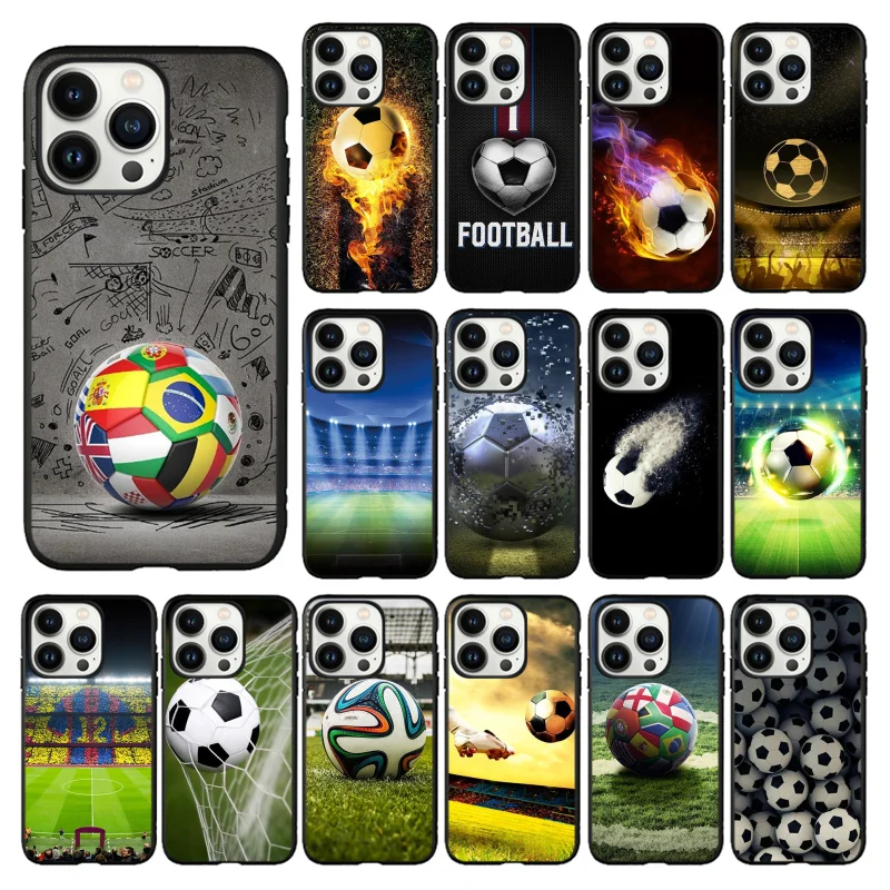 

Football Championship Art Phone Case for iPhone 14 13 12 11 Pro MAX X XS Max XR Mini SE 7 8 Plus Black Funda Coque Case