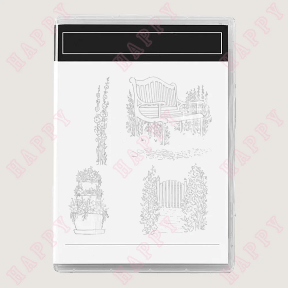 

2022 Cut Dies And Stamps Bench Fence Garden Diary Scrapbook DIY Decoration Embossing Template Paper Craft Greeting Card Handmade