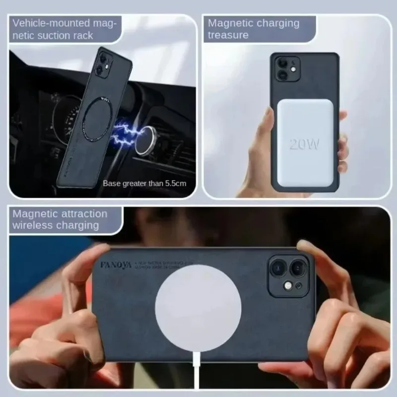 Фото Чехлы для OPPO Reno 16, 16Pro, 16F, противоударный чехол из овечьей кожи для OPPO Reno 16 Pro, 16 FS, магнитный чехол с беспроводной зарядкой №3
