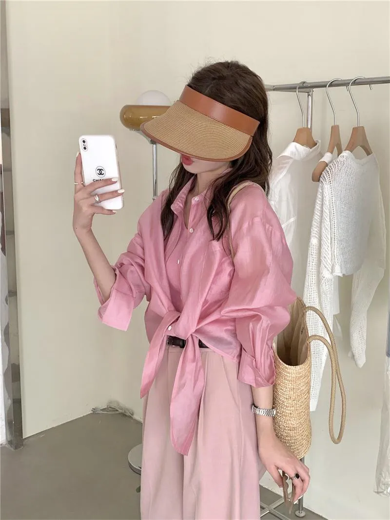 Street fashion asymmetric synthetic silk shirt, comfortable 