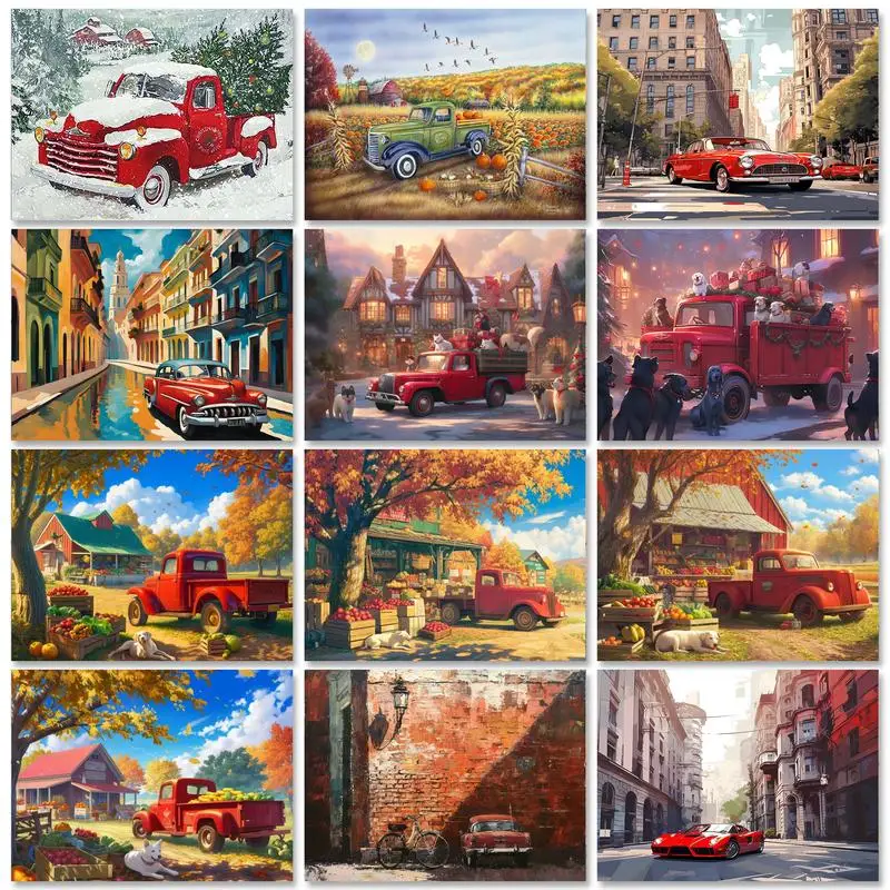 GATYZTORY акриловая живопись по номерам акриловые краски Рисование картин красные