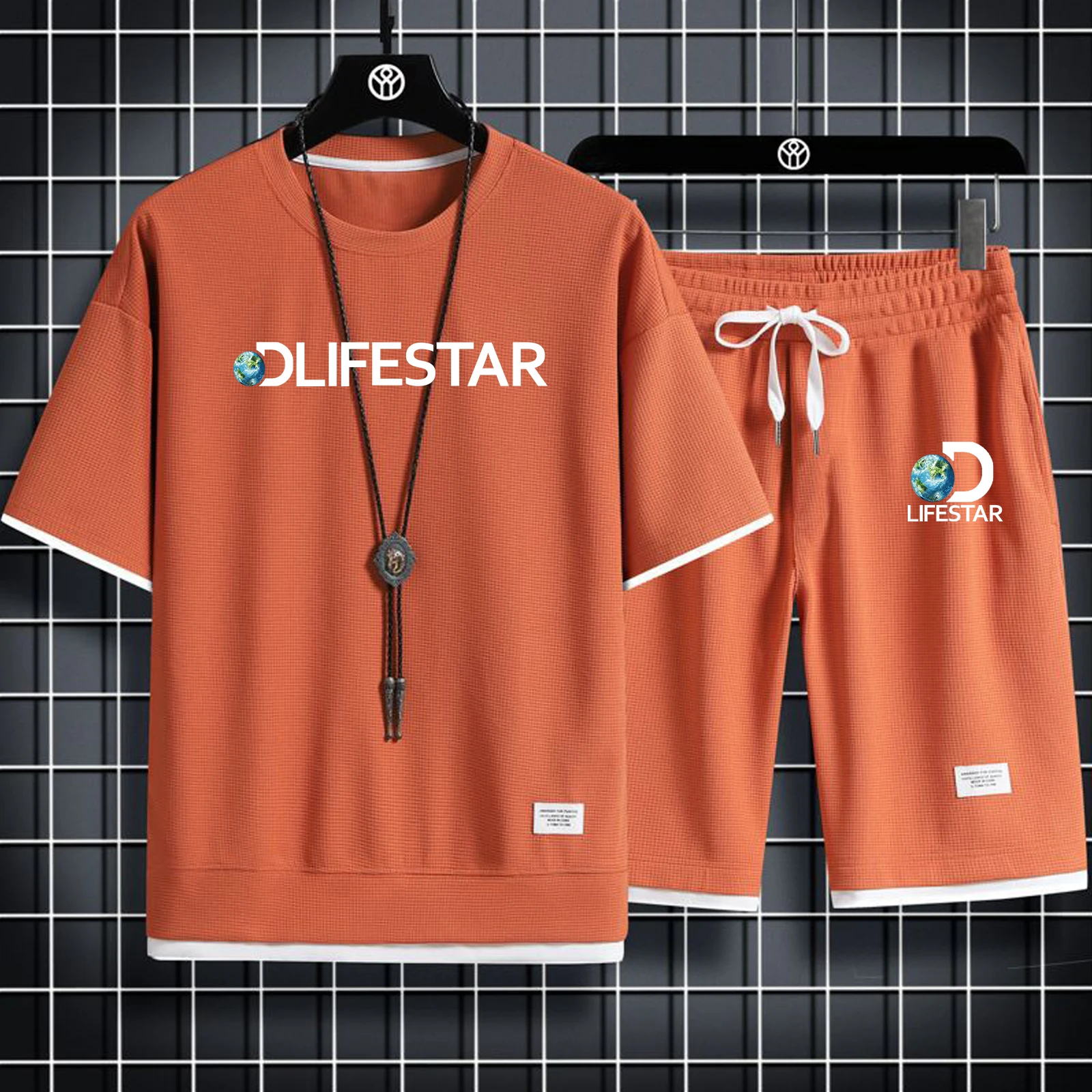 New Men Fashion Brand T-Shirt + Shorts 2-piece Set Tracksuit Men's Casual Oversized Quick-drying Clothes Jogging Training Sets