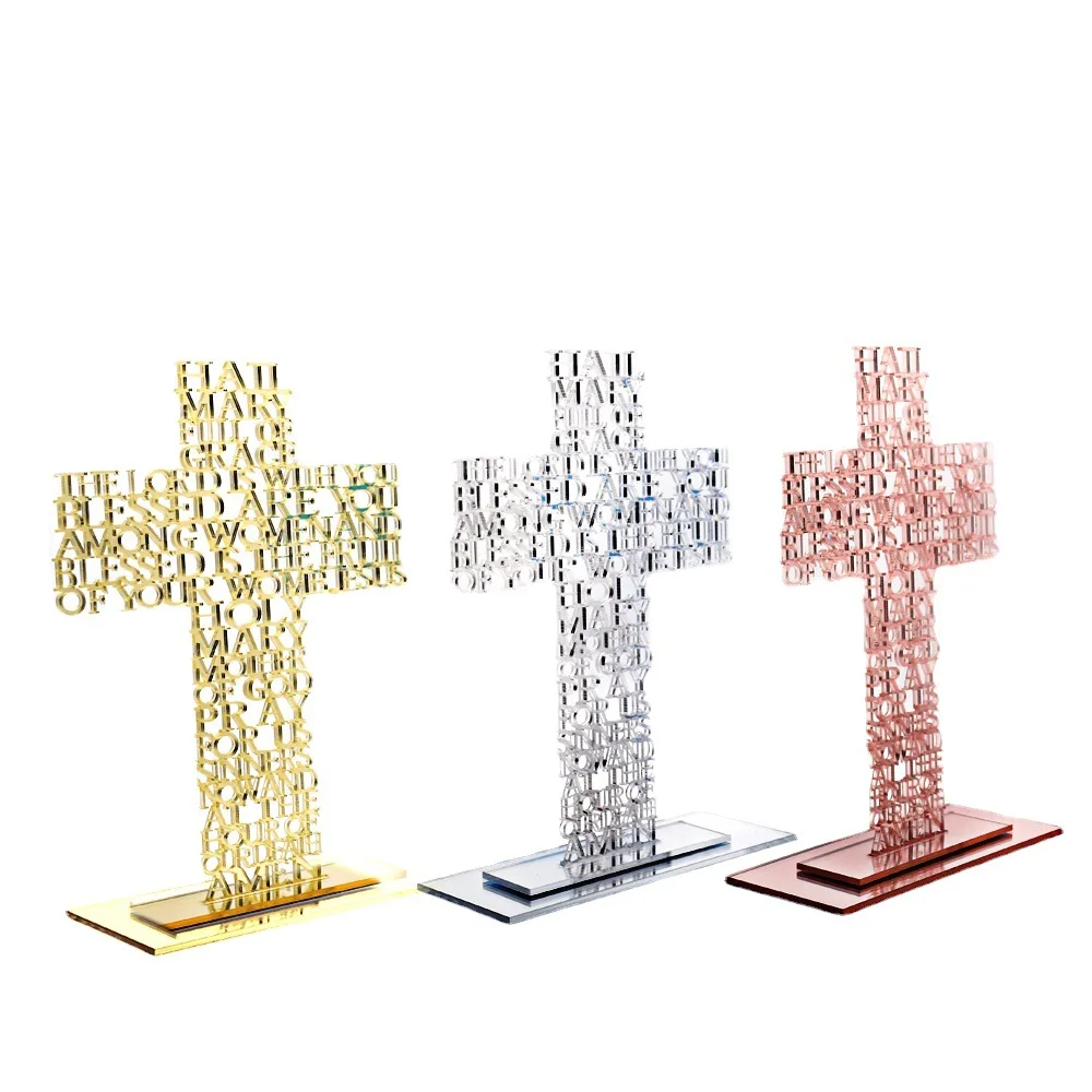 

New cross office ornaments multi-letter combination Christian religious cross CN (origin) plastic altar