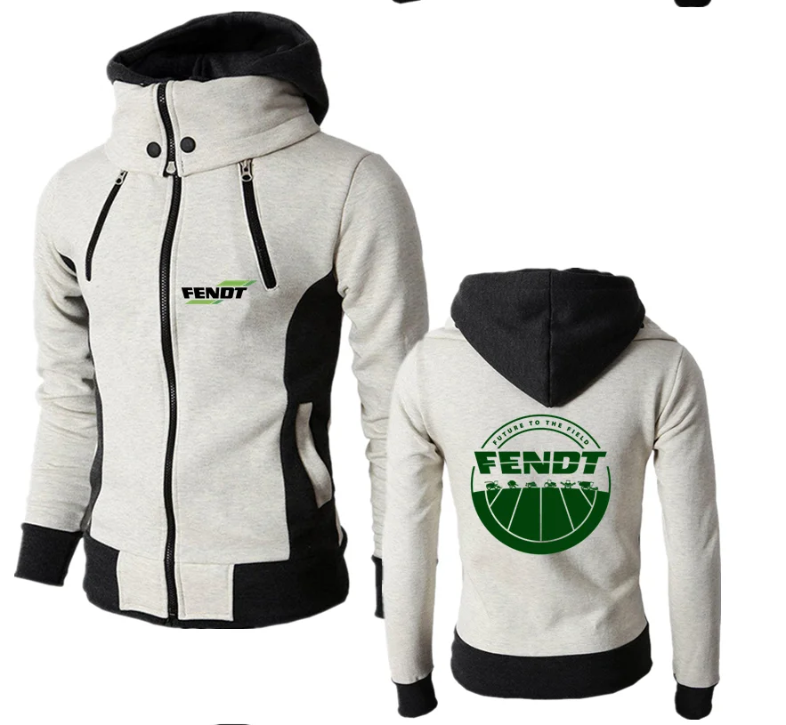 

Biker fendt motorcycle new autumn winter sweater men warm windproof jacket double zip fashion hooded sportswear