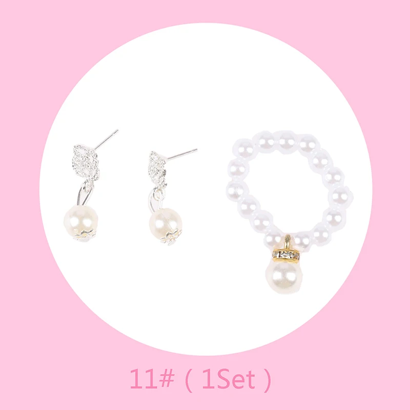 

1pcs/1set Doll Accessories Imitation Pearl Jewelry Necklace For Doll Fashion Decoration Earring For 1:6 BJD Dolls Baby Doll Toy