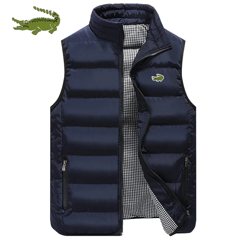 2022 new brand vest men's jacket autumn and winter casual comfortable sleeveless solid color thickened cotton jacket