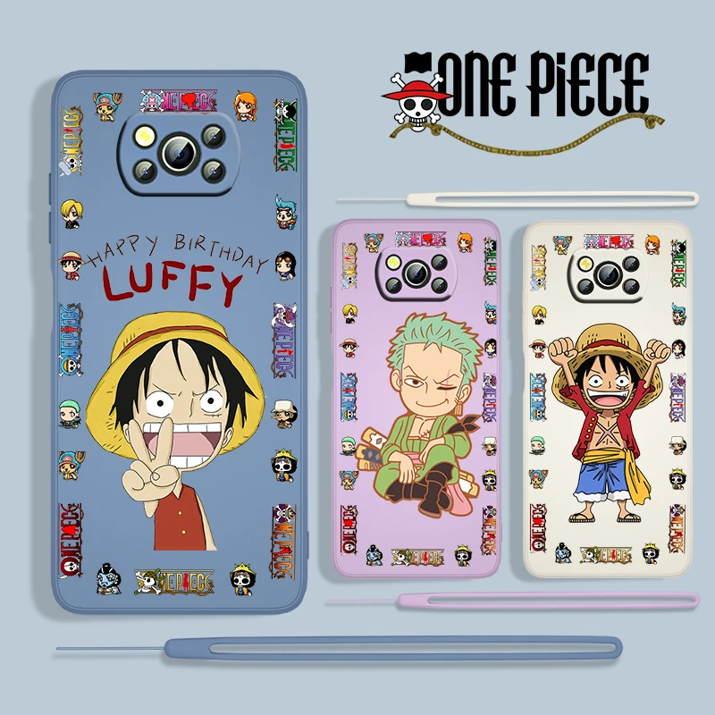 

ONE PIECE Boy Anime For Xiaomi POCO X3 NFC F3 GT M4 M3 M2 Pro C3 X2 11 5G Ultra Silicone Liquid Rope Phone Case Cover Coque Capa