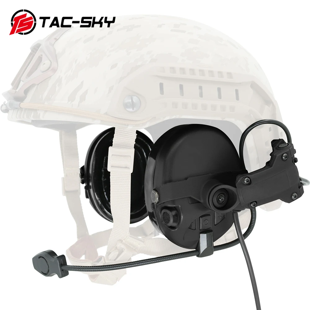 TS TAC-SKY Tactical Headset ARC Rail Mount Sordin Headset Electronic Shooting Earmuffs For Outdoor Hunting Airsoft Sport