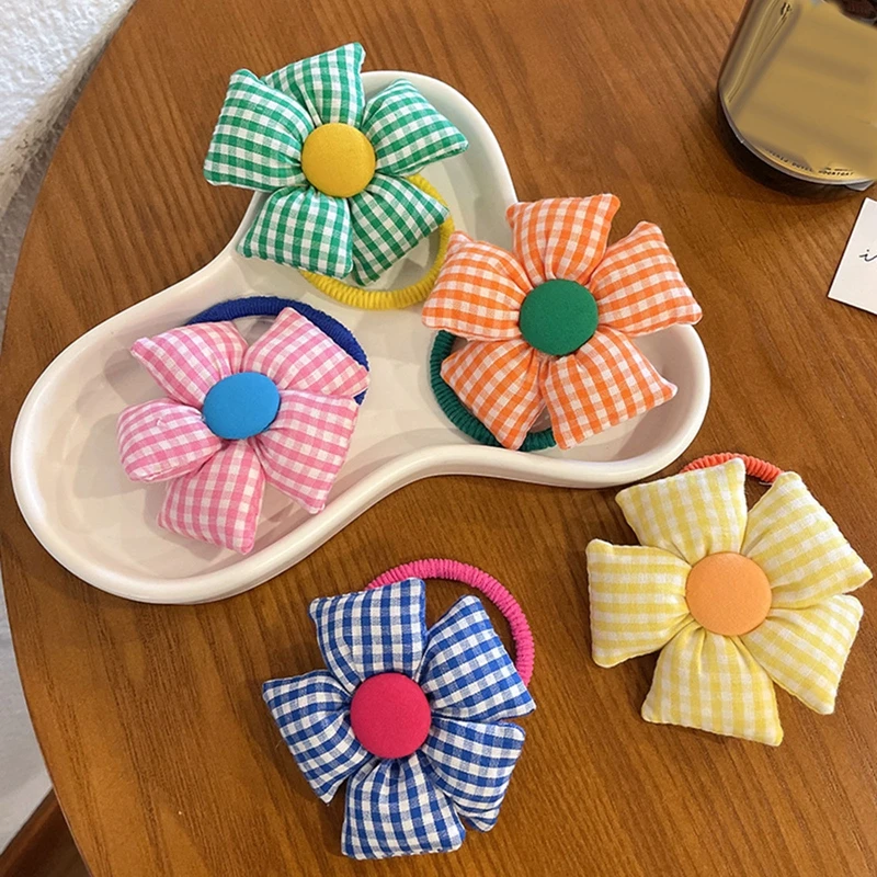 

Rubber Bands For Girls Lovely Cartoon Flowers Butterfly Elastic Hair Bands Head Rope Ponytail Holder Children's Hair Accessories