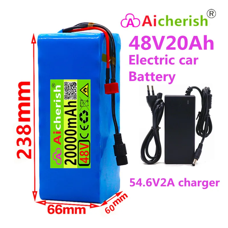 

13S3P 48V Battery Pack Elektrische Scooter 800W Electric Bicycle 18650 Lithium Ion Rechargeable Batteries BMS+54.6V Charger