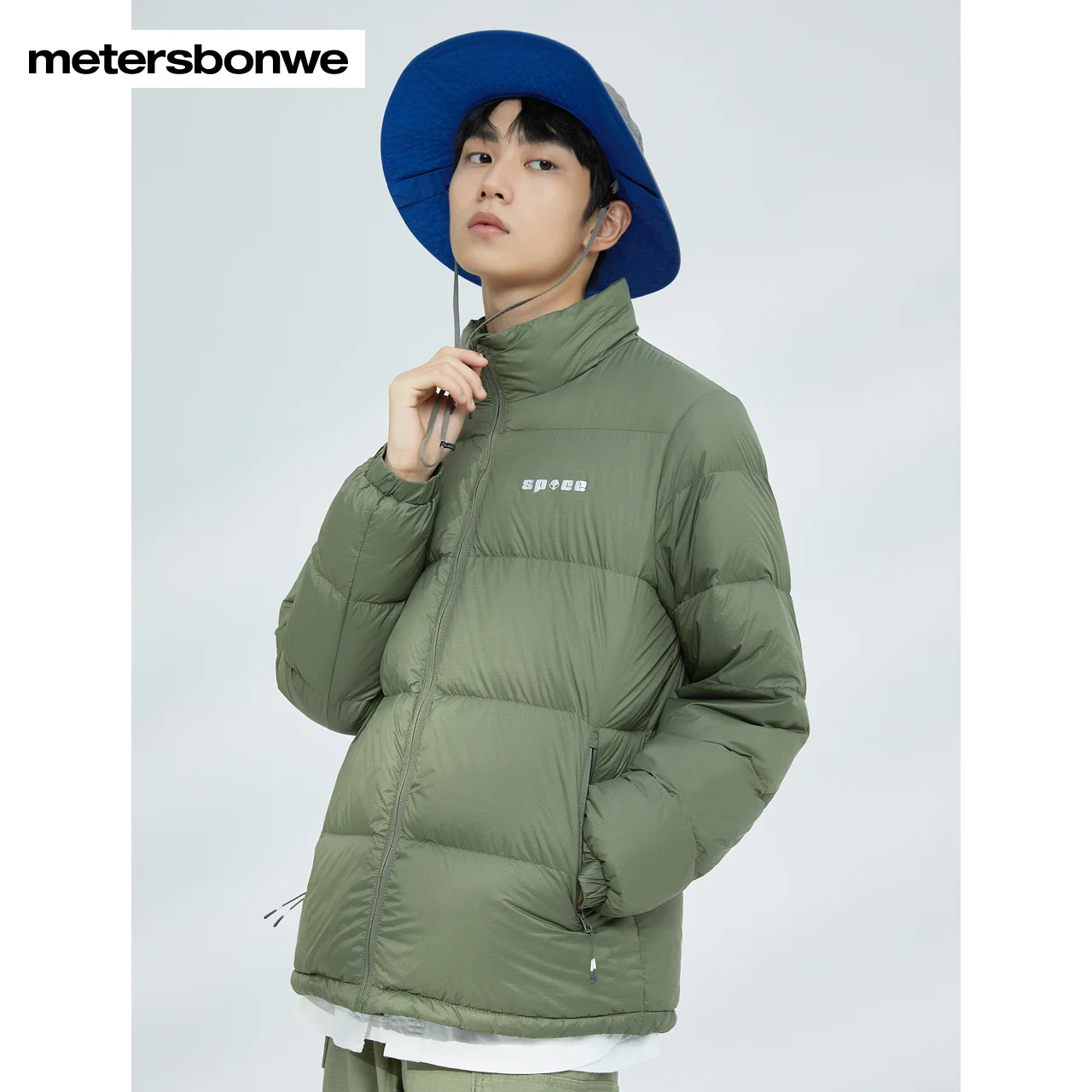 Metersbonwe Graphene Fabric Warm Down Wear For Men 90% Gray Duck Down Stand Collar Solid Color Warm Wear Fit Winter Down Coats