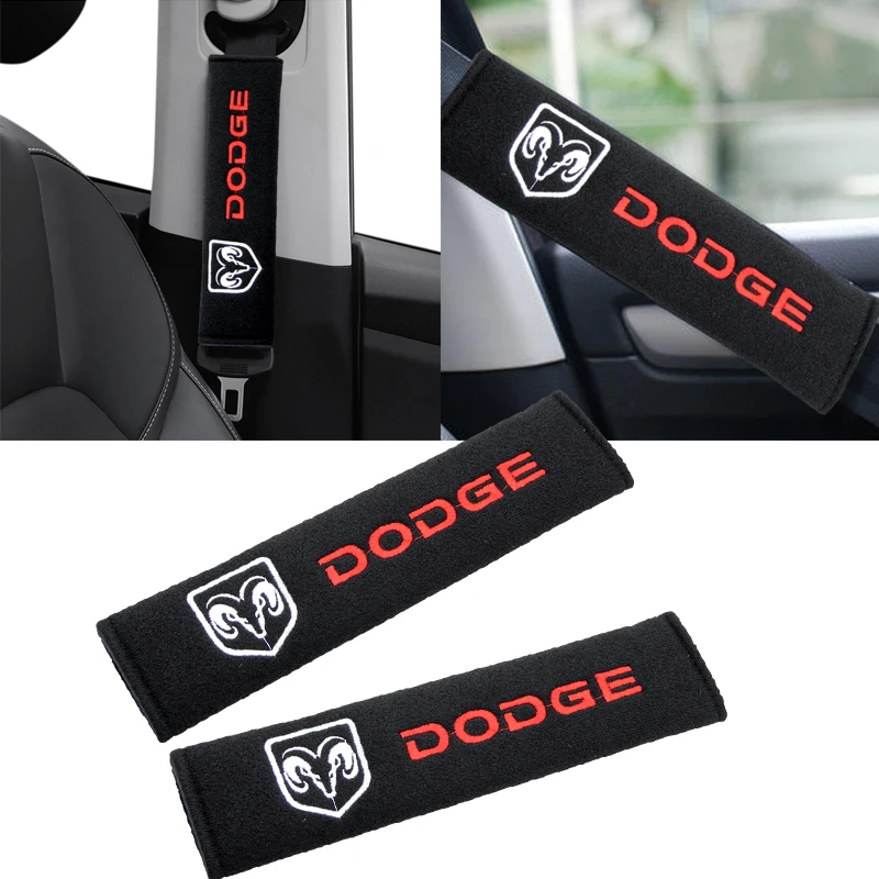 

2pcs New Car Seat Belt Pads Safety Shoulder Strap Cushion Cover For Dodge Caliber Ram 1500 Caravan Charger Grand Caravan Journey