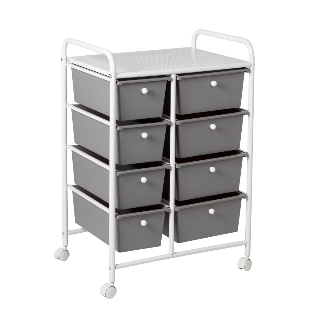 

Honey-Can-Do 6-Drawer Rolling Cart, White/Grey