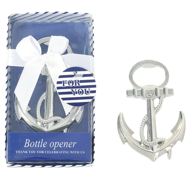 

Wedding Favors for Guests Package Beer Openers Tools Silver Anchor Shape Beer Bottle Opener Gifts Alloy Bar Decoration Gadgets