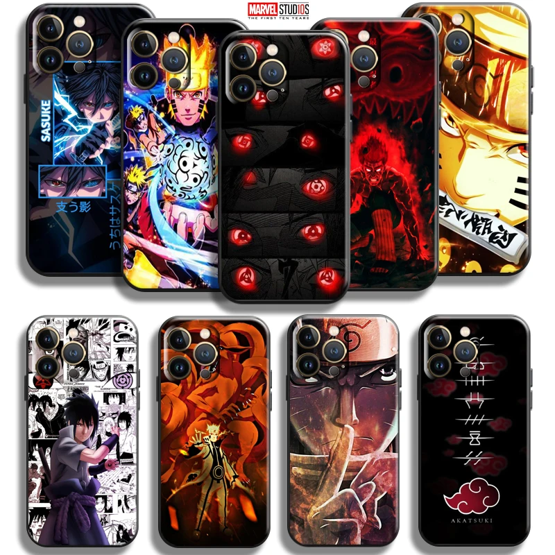 

Naruto Uchiha Sasuke Anime For Apple iPhone 13 12 11 Pro Mini X XR XS Max SE 6 6S 7 8 Plus Phone Case Liquid Silicon Back