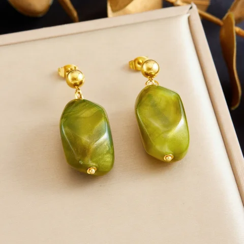 DIEYURO золотые цветочные серьги и ожерелье из нержавеющей стали