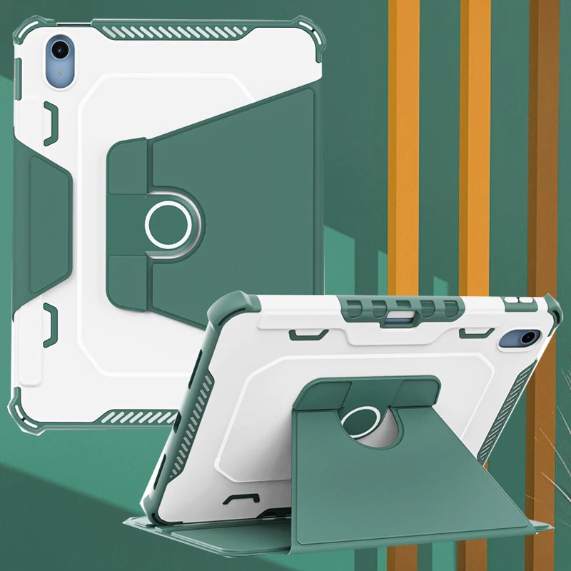 

Acrylic Smart Stand Cover For iPad 10th 10.9 12.9Inch 2022 Shoulder Strap 360 ° Rotation Protective Tablet Case For iPad Air4 5