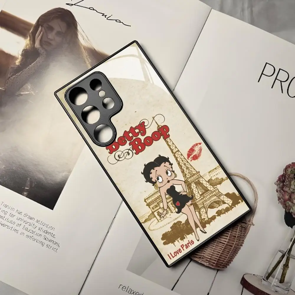 Чехол для телефона B-Betty-Cute-Boop Samsung Galaxy S24 S23 S22 S20 S21 Note20 Ultra Plus Fe цветной серебряный