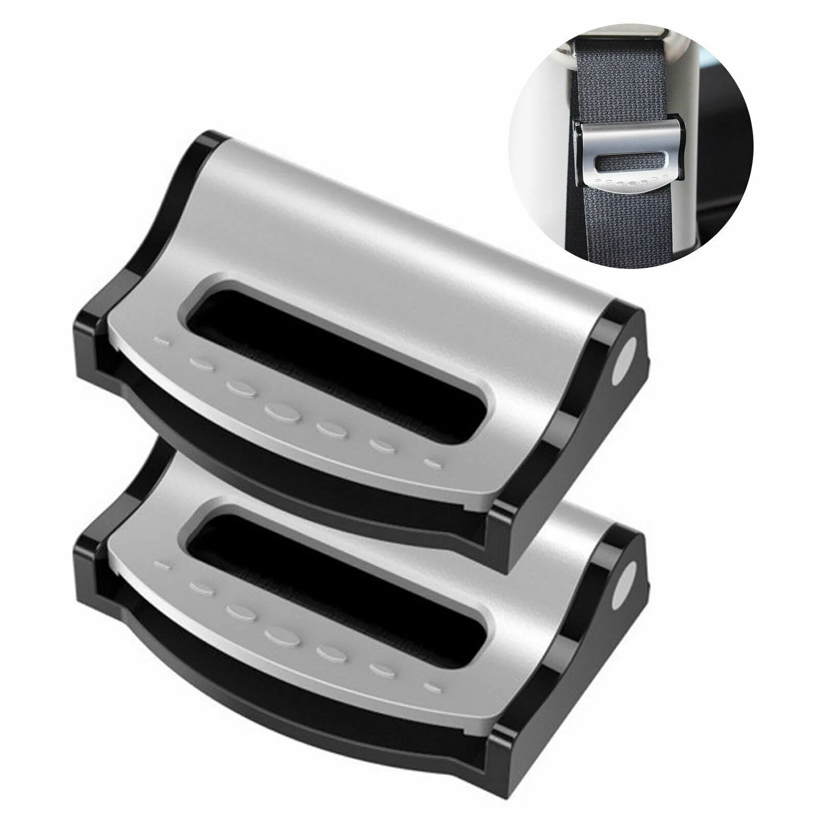 

Safety Auto Seat Belt Strap Traveling (Silver) Adjustable Clip Comfort