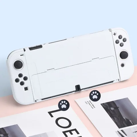 Жесткий розовый защитный чехол Dockable для консоли Nintendo Switch OLED с 2 колпачками для захвата большими пальцами, Прямая поставка