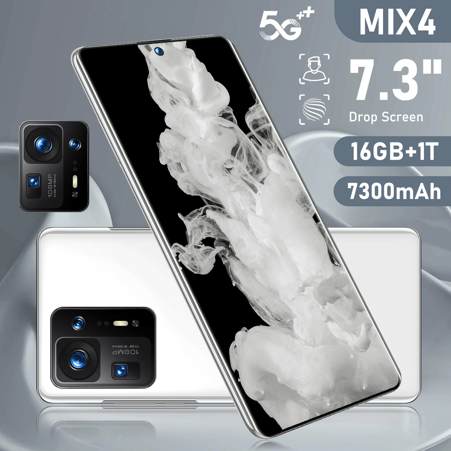 

MIX4 Laptop Dual SIM Netbook Global Version Tablet Android 12 Face ID 7.3 Inch Screen Qualcomm 888+ 7300mAh 16GB RAM 1TB ROM