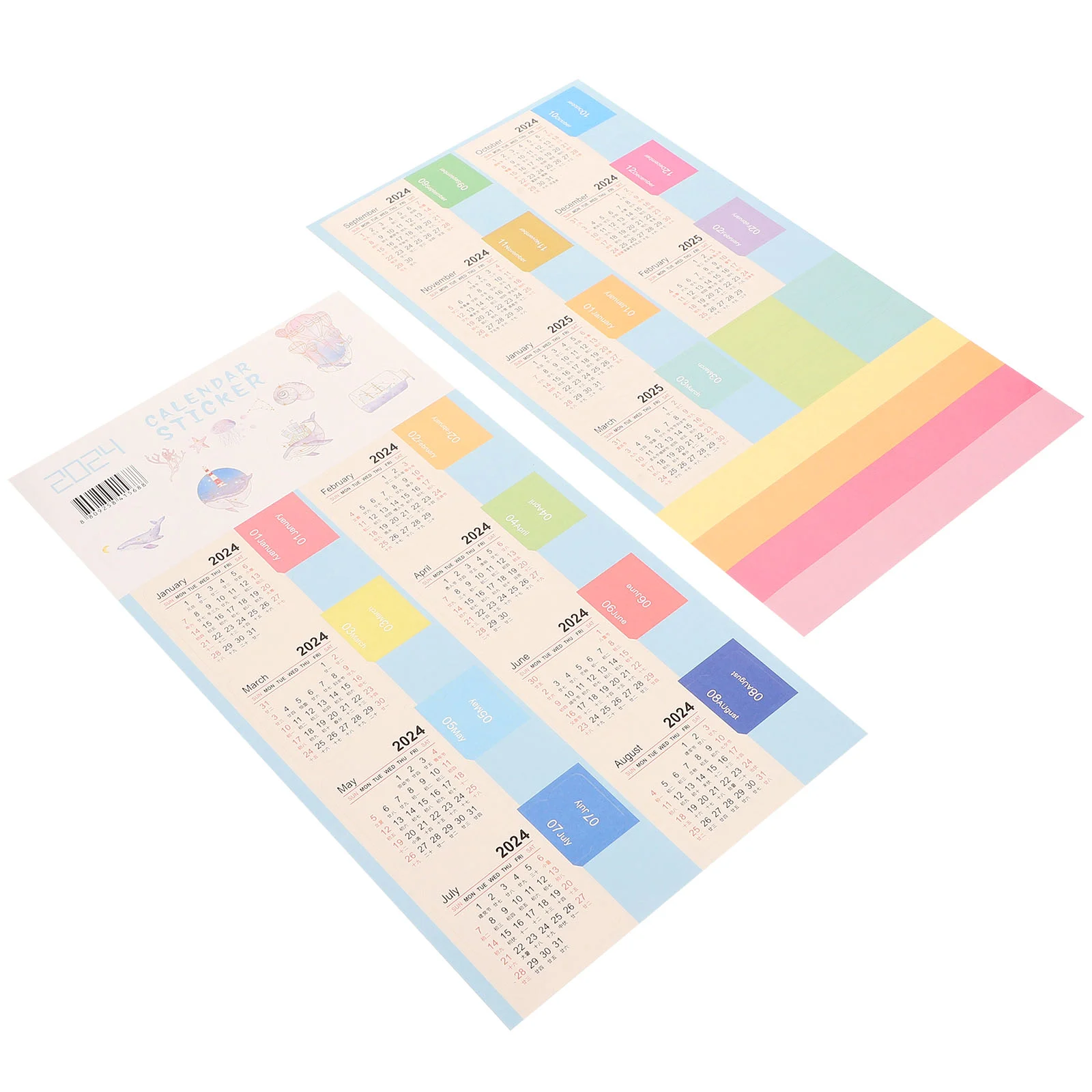 

10 Sets Book Index Tabs DIY 2024 Planner Stickers School Calendar Office Daily Use Books