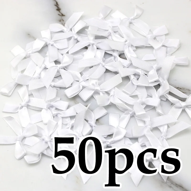 

Розовые атласные банты 4*4 см (50 шт.)