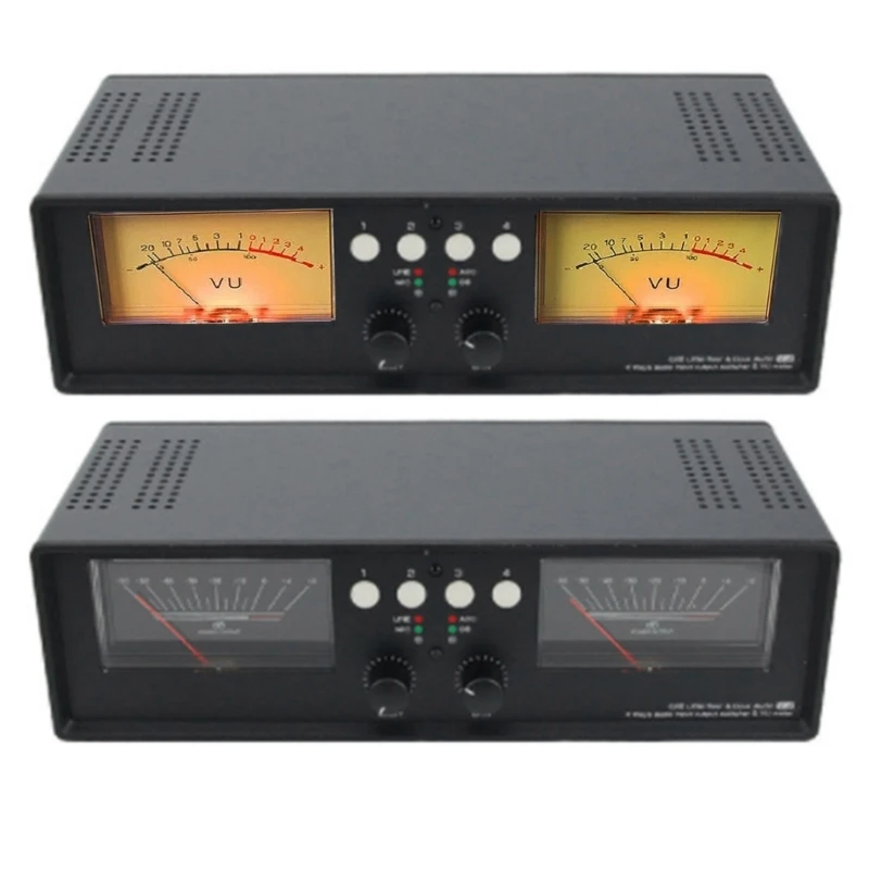 

VU2 Analog-VU Meter, Sound Level Indicator with DB-Panel Display 4-Port Audio-Switcher Box for Speaker/Power Amplifier H8WD