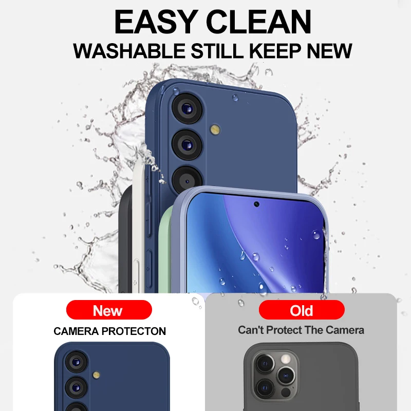 Фото Чехол S26 S25 Ultra Plus из жидкого силикона с защитой камеры для Samsung Galaxy S26 S25 S24 S25 Ultra Plus, мягкий чехол №2