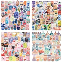 50pcs cute drink stickers for notebooks stationery scrapbooking material pink sticker aesthetic adesivos craft supplies