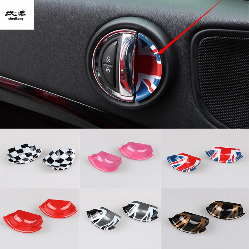 

2PCS/Set PC Material for Mini Cooper F56 F57 Cabrio 3 Doors Car Accessories Sticker Inner Door Bowl Decoration Cover