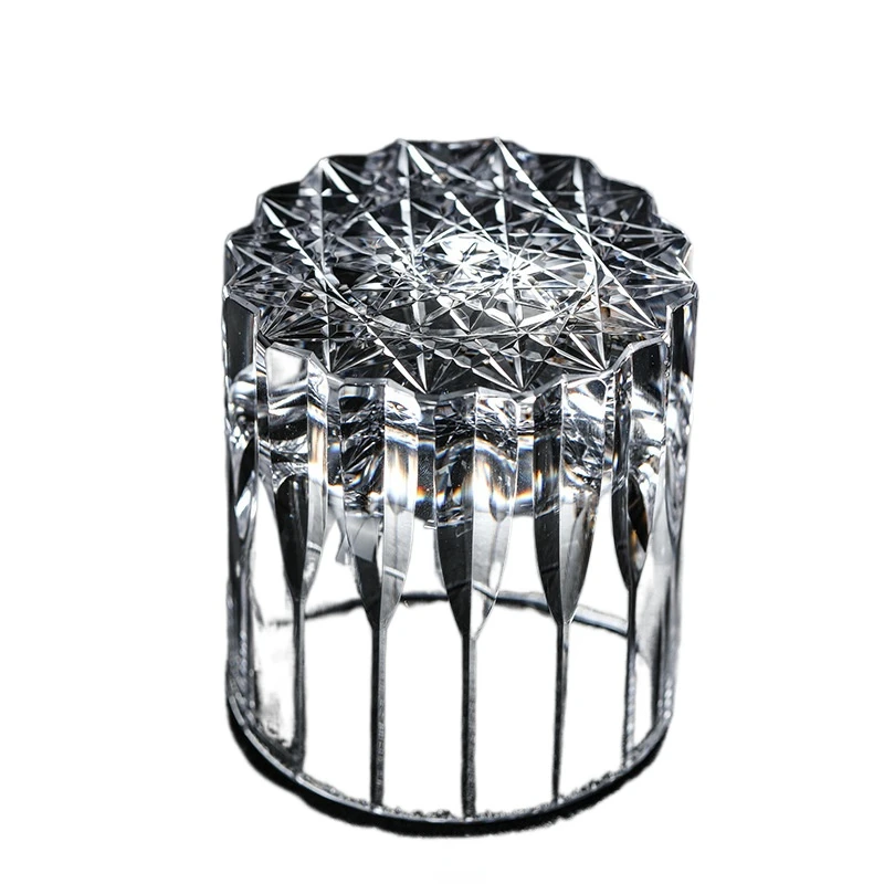 

Modern Upscale Asterism Old Fashioned Whiskey Tumbler Hand Carve Kaleidoscope Crystal Whisky Wine Cup